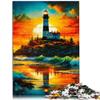1000-Piece Wooden Puzzle for Adults, Lighthouse at Sunset, 50 x 75 cm, Ages 14+ view 2
