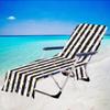 ENEN Sun Lounger Towel Cover with 2 Pockets, Black Stripes, 75 x 200 cm view 1