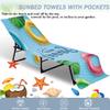 ENEN Sun Lounger Towel Cover with 2 Pockets, Black Stripes, 75 x 200 cm view 2