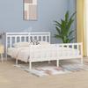 BOWEKAM Solid Pine Bed Frame Without Mattress, White, 200 x 200 cm view 1