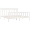 BOWEKAM Solid Pine Bed Frame Without Mattress, White, 200 x 200 cm view 4