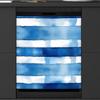Dishwasher Magnetic Cover for Door, Decorative Blue Stripes, Faded Washed Texture, 23 x 26 in view 1