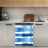 Dishwasher Magnetic Cover for Door, Decorative Blue Stripes, Faded Washed Texture, 23 x 26 in view 3