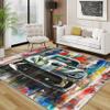 TerroVee Sports Car Rug, 200 x 200 cm, Colorful Graffiti Abstract Art, Washable view 1