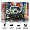 TerroVee Sports Car Rug, 200 x 200 cm, Colorful Graffiti Abstract Art, Washable view 2