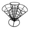 OUNONA 4-Compartment French Fry Stand, Stainless Steel, Black, Cone-Shaped view 1