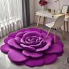 Floral Plush & Diatomaceous Earth Floor Mat, 3D Flower Design, Soft, Super Absorbent, Dual-Sided Non-Slip Bathroom Rug for Bedroom, Entryway, or Vanity Area (G, 31 in/80 cm) view 2