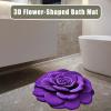 Floral Plush & Diatomaceous Earth Floor Mat, 3D Flower Design, Soft, Super Absorbent, Dual-Sided Non-Slip Bathroom Rug for Bedroom, Entryway, or Vanity Area (G, 31 in/80 cm) view 3