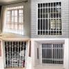 White Folding Metal Window Security Grille with Lock, Extra Wide (W11) view 2