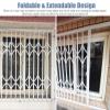 White Folding Metal Window Security Grille with Lock, Extra Wide (W11) view 3