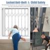 White Folding Metal Window Security Grille with Lock, Extra Wide (W11) view 4