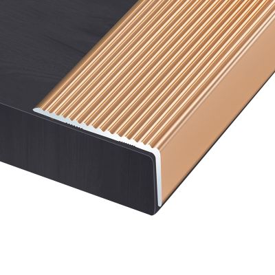 L-Shaped Stair Edge Profile, 90 cm Aluminum Stair Nosing, Gold, W 7 x H 3 cm