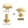 QUARKZMAN 100-Pack 6 mm Hollow Rivets, Gold-Tone Metal Pyramid Studs view 3