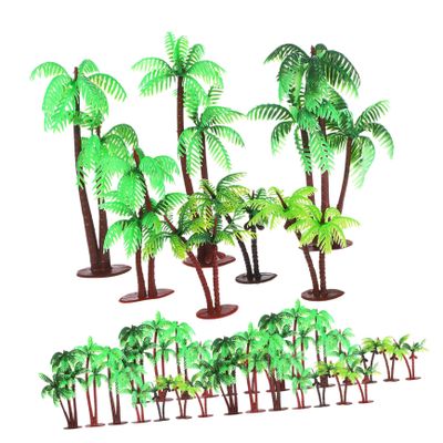 Gatuida 31-Piece Plastic Coconut Palm Tree Models, 7 Sizes