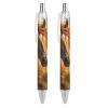 KWQDOZF Brown Horse with Sunflowers Retractable Gel Pens, 0.5 mm Fine Black Ink, Smooth Writing, 2-Pack view 1