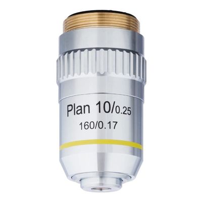 10x Plan Achromatic Microscope Objective Lens with Knurled Ring