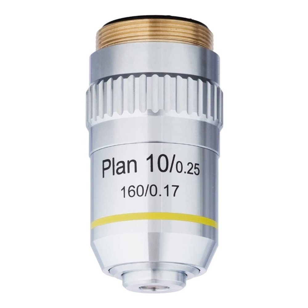 10x Plan Achromatic Microscope Objective Lens with Knurled Ring