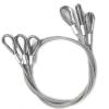 2-Piece Steel Cable Kit, 2 mm PVC-Coated Stainless Steel Cables with Rings and Aluminum Sleeves, 1 m Each view 1