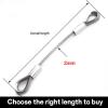 2-Piece Steel Cable Kit, 2 mm PVC-Coated Stainless Steel Cables with Rings and Aluminum Sleeves, 1 m Each view 2