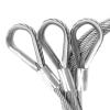 2-Piece Steel Cable Kit, 2 mm PVC-Coated Stainless Steel Cables with Rings and Aluminum Sleeves, 1 m Each view 3