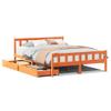 Bed Frame Without Mattress Wax Brown 150 x 200 cm King Size Solid Pine view 2