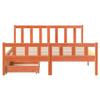 Bed Frame Without Mattress Wax Brown 150 x 200 cm King Size Solid Pine view 4