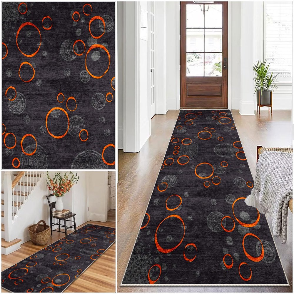Modern Hallway Runner Rug, Non-Slip Washable Kitchen Runner, 50 x 400 cm