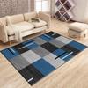 LUMIPAP Long Runner Rug, Non-Slip Washable Hallway Carpet, 100 x 200 cm, Gray and Blue Stripes view 3
