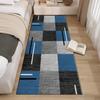 LUMIPAP Long Runner Rug, Non-Slip Washable Hallway Carpet, 100 x 200 cm, Gray and Blue Stripes view 4