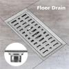 HYFEUOKF Stainless Steel Drain Channel, 20 x 10 cm, with Tile Insert view 3