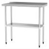 Stainless Steel Work Table with Adjustable Shelf and Backsplash view 1