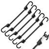 12-Inch Heavy-Duty Bungee Cords with Hooks, 1.5x Stretch, Gray and Black view 3