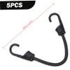 12-Inch Heavy-Duty Bungee Cords with Hooks, 1.5x Stretch, Gray and Black view 4