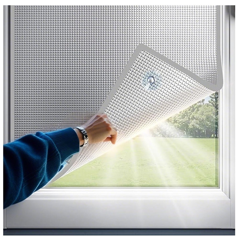WXGZSKLV Blackout Window Film with Suction Cups, Reflective Heat-Insulating Sun Protection Film, 8 mm, 100 x 170 cm