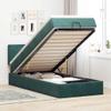 Hoodmeel 100 x 200 cm Box Spring Bed with Mattress, Storage Box and Topper - Dark Green view 1