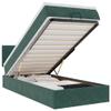 Hoodmeel 100 x 200 cm Box Spring Bed with Mattress, Storage Box and Topper - Dark Green view 2