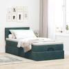 Hoodmeel 100 x 200 cm Box Spring Bed with Mattress, Storage Box and Topper - Dark Green view 3