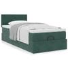 Hoodmeel 100 x 200 cm Box Spring Bed with Mattress, Storage Box and Topper - Dark Green view 4