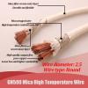 GN500 High-Temperature Mica-Silicone Braided Wire, 500°C Fire-Resistant Cable, Oxygen-Free Copper Core, Double Fiberglass and Mica Wrapping, 0.5–2.5 mm², 300/500 V, White (98.4 ft, 2.0 mm²) view 2