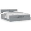 Hoodmeel Box Spring Bed 160 x 200 cm with Mattress, Topper & Storage, Light Gray view 1