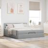 Hoodmeel Box Spring Bed 160 x 200 cm with Mattress, Topper & Storage, Light Gray view 3