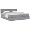 Hoodmeel Box Spring Bed 160 x 200 cm with Mattress, Topper & Storage, Light Gray view 4