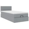 Hoodmeel 90 x 200 cm Box Spring Bed with Mattress, Topper and Storage, Light Gray view 2