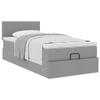 Hoodmeel 90 x 200 cm Box Spring Bed with Mattress, Topper and Storage, Light Gray view 4