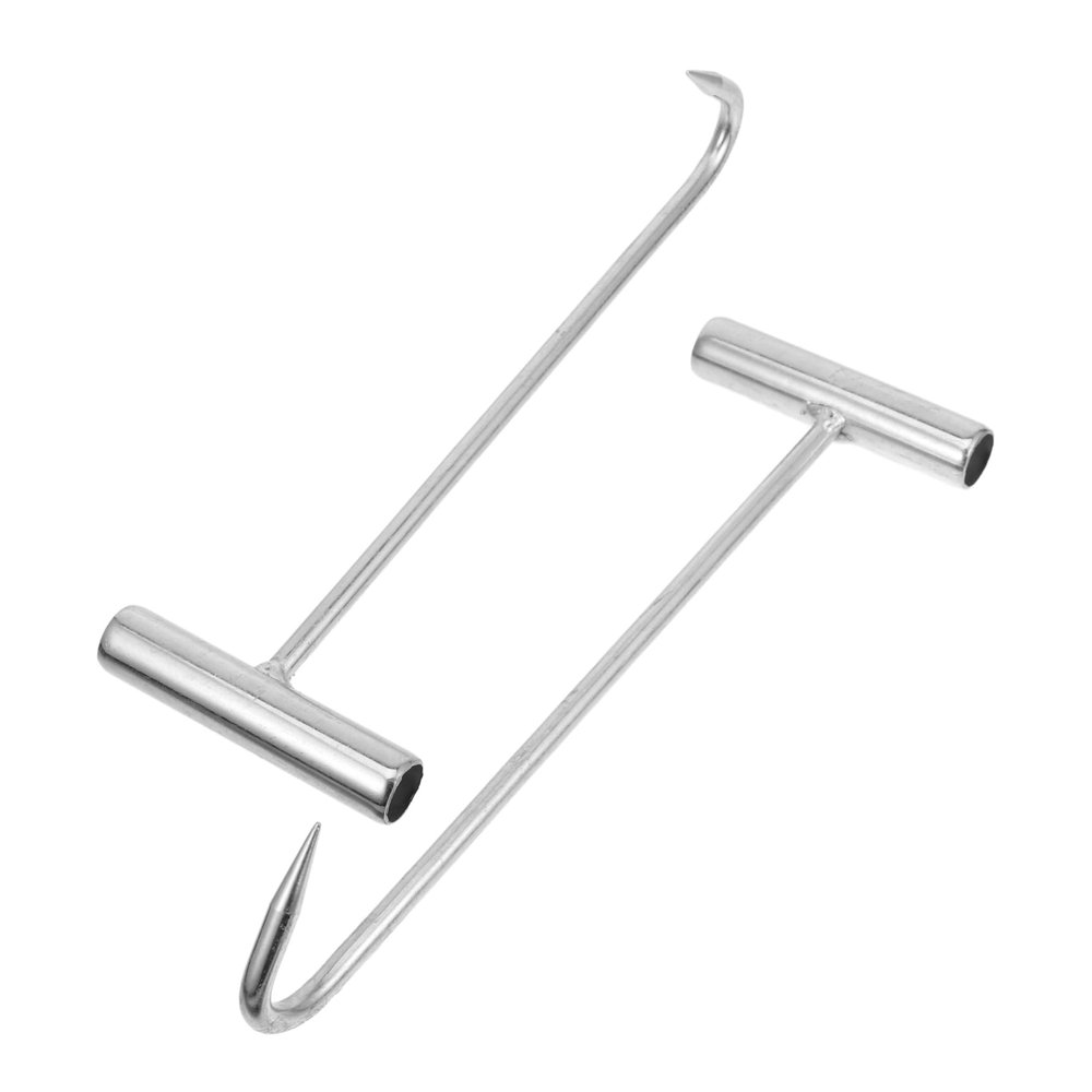 HOUDERCO 2-Piece Stainless Steel T-Shaped Manhole Hooks