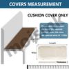 Custom Bench Cushion Cover, Light Gray, 60 x 50 x 8 in view 3