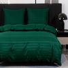 TEXTILOVE 3-Piece Bedding Set 200 x 220 cm, Bottle Green, Striped Damask Microfiber, OEKO-TEX 100 view 1