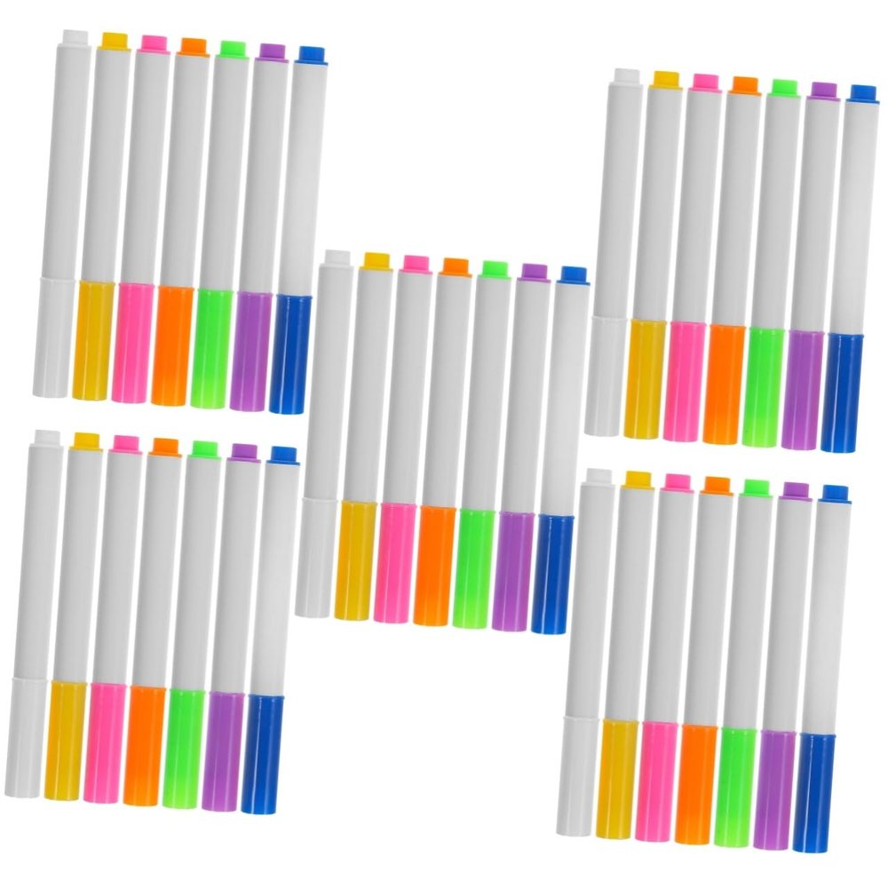 HOMSFOU 5-Piece Reusable Whiteboard Markers for Notes, Drawings and Reminders, 7 Pieces x 5