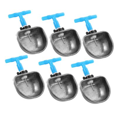 KONTONTY 6-Piece Rabbit Waterer Set, Scratch-Resistant Stainless Steel Automatic Bowl Holder