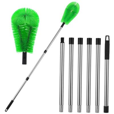 JUMPLAWN Gutter Cleaning Brush for Extended Reach with Stainless Steel Telescopic Pole, Adjustable Length for Removing Leaves and Dirt